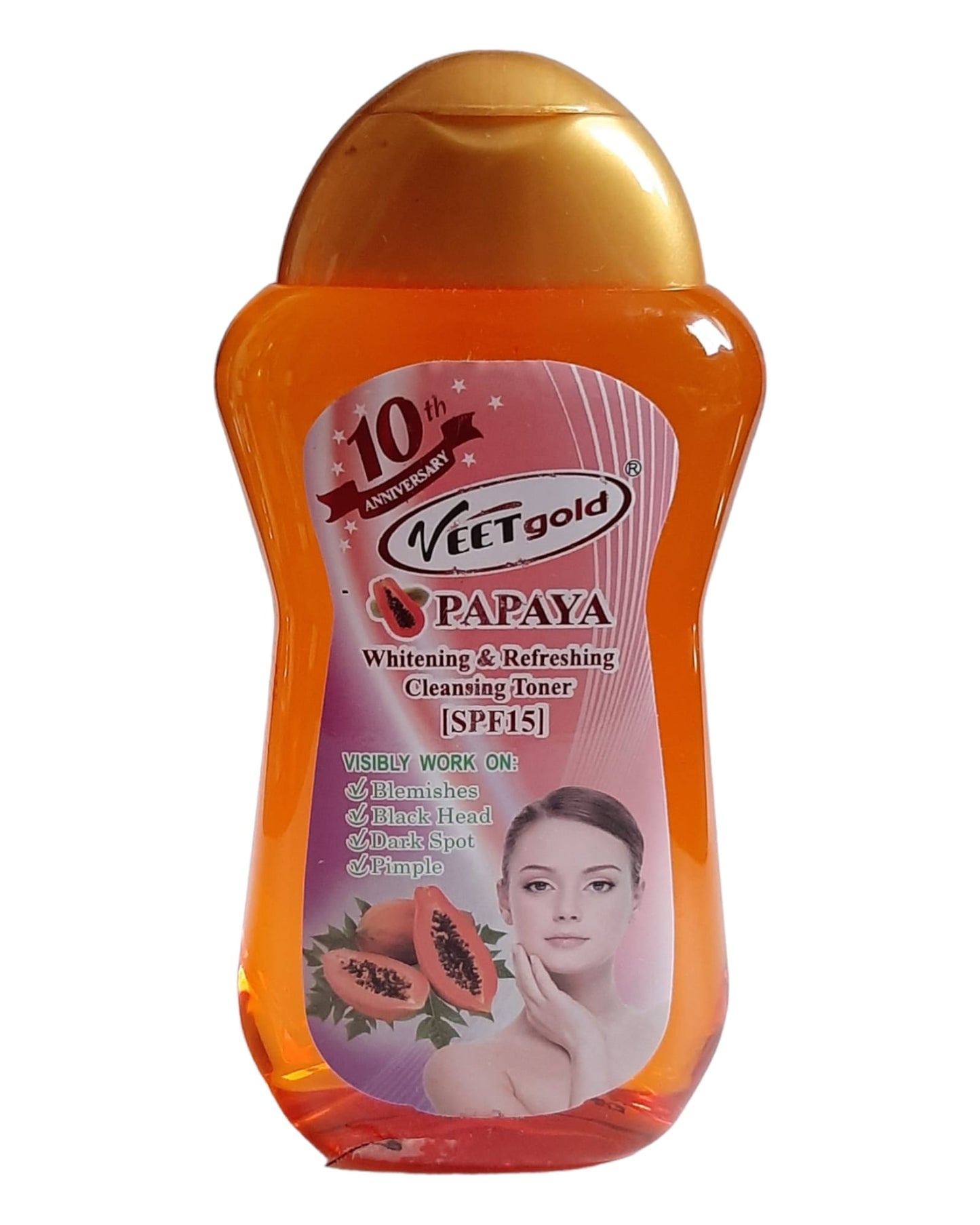 1x Veet Gold papaya Refreshing Cleansing Toner Spf 15