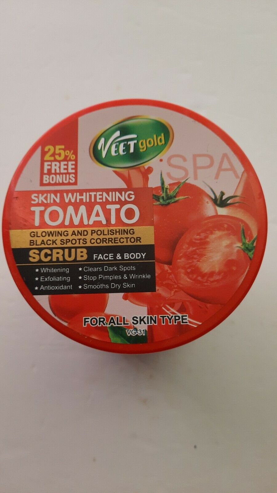 Veet Gold Tomato Skin Whitening Face and Body Scrub 500g ×1