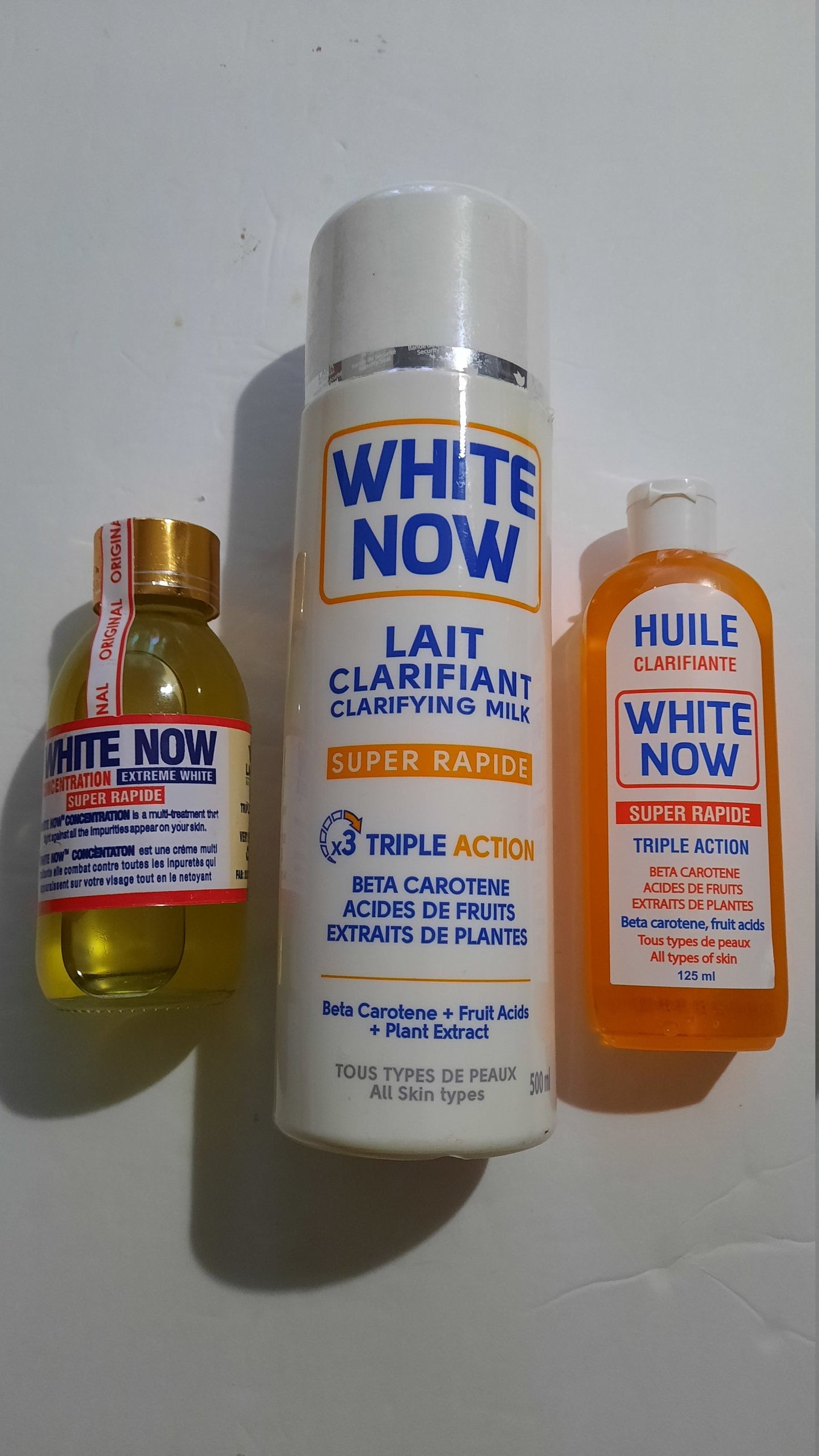 white now oil serum clarifying oil, body milk 500ml