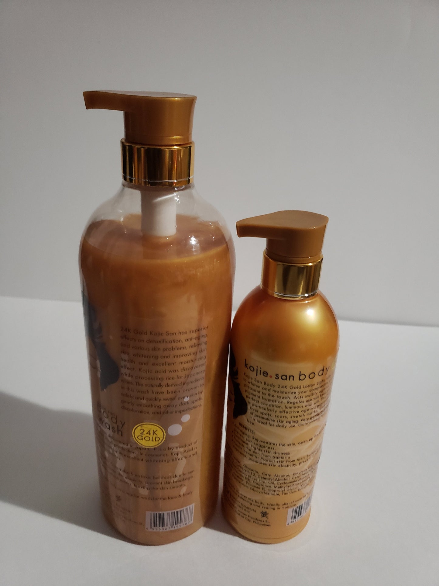24k gold kojie san body wash and lotion 500g
